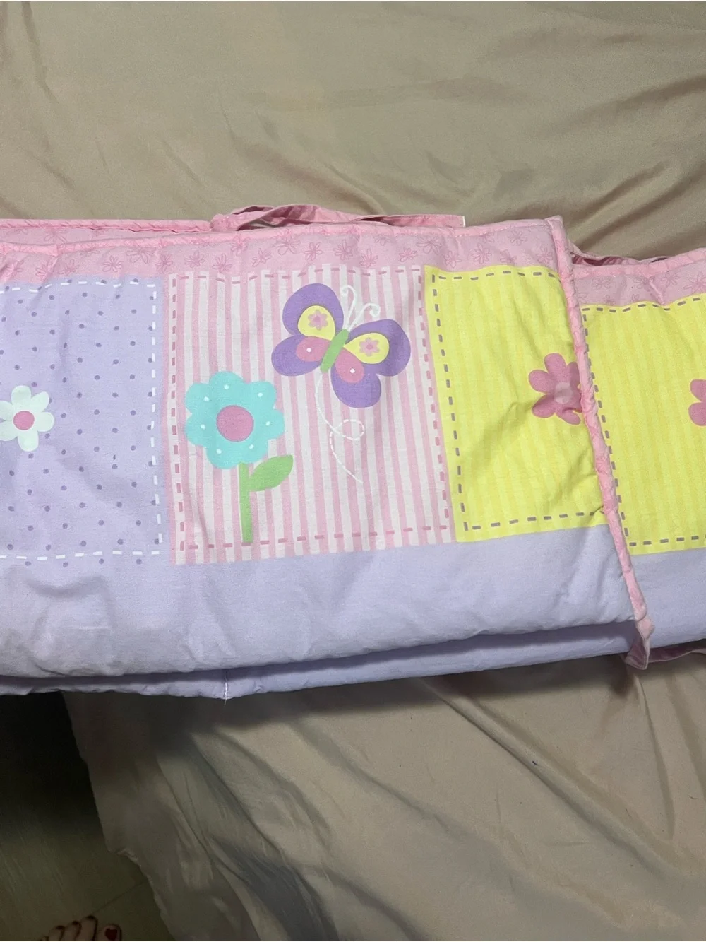 Baby girl Pink and Purple Floral Butterfly Crib Blanket